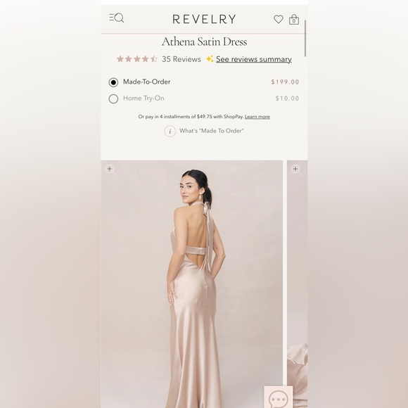 Revelry Bridesmaids Dress - Athena Satin Dress, Soft Champagne - Picture 3 of 5